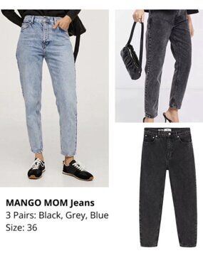 Mango Mom Jeans - 3 pairs, size 36
